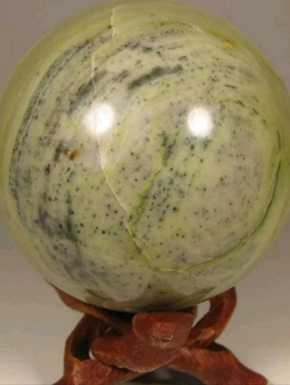 BIG 2.5-inch Indian Serpentine Statement Piece Sphere|High Grade Crystal Art NEW